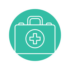 Fototapeta premium First aid box color line icon. First aid.