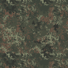 Seamless Flecktarn Camouflage Pattern - obrazy, fototapety, plakaty