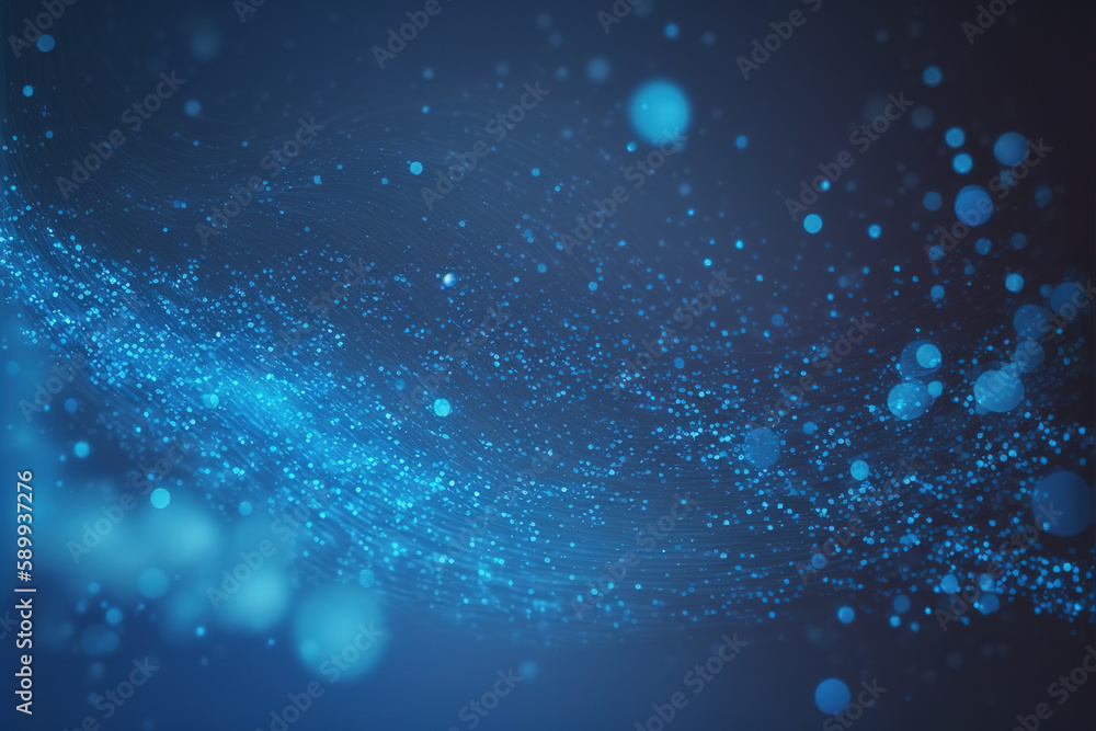 Poster blue technology abstract background with floating 3d particles texture . admirable generative ai ima