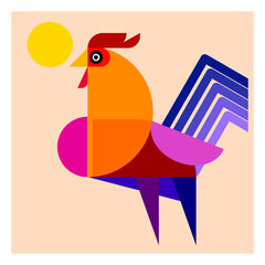 Chicken rooster icon character vector illustration.