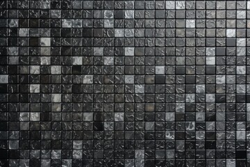 black and white mosaic tile wall in a modern home. Generative AI