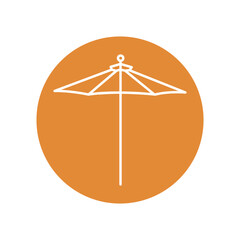 Garden umbrella color line icon. Pictogram for web page