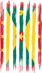 Grenada flag with brush paint textured isolated  on png  background