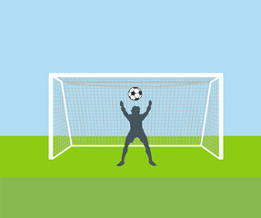Fototapeta premium Soccer field icon. Football flat style vector ilustration.