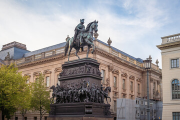 Fototapeta na wymiar Frederick the Great Statue at Unter den Linden Boulevard - Berlin, Germany