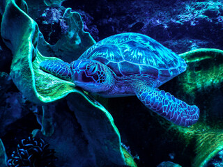 Green Sea Turtle realxing
