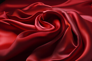 Fototapeta na wymiar Smooth and Soft red Satin Silk Background. Generative AI