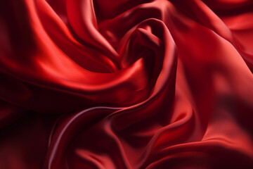 Fototapeta premium Smooth and Soft red Satin Silk Background. Generative AI