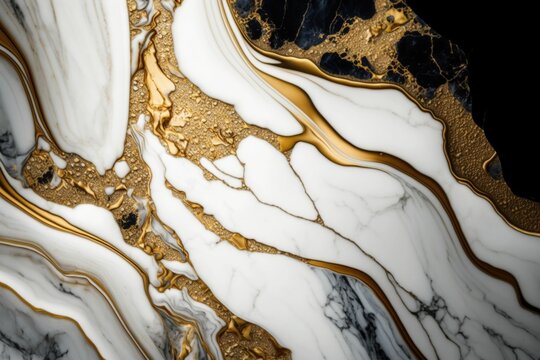 Captivating White and Gold Marble Texture Photograph