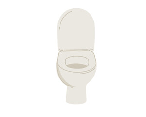 Toilet bowl on white background, vector illustration