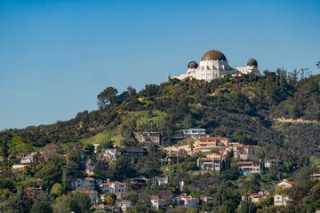 Sunny view of the Griffith Observatory and cityscape