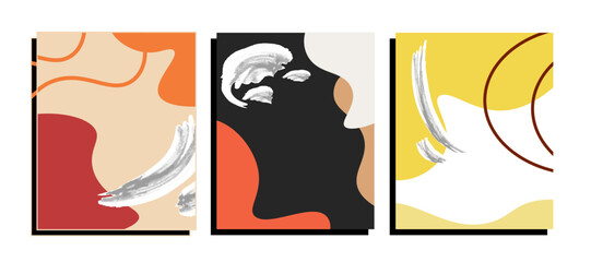 Set of abstract background minimalist trendy style. Vector Illustration with place for your text