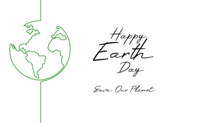 World earth day simple banner isolated on white background