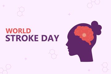  World stroke day background in flat style. Make May Purple