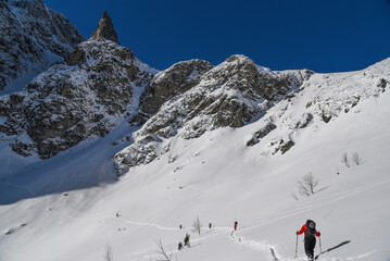 Landscape Polish mountains Tatry in winter. Winter mountain landscape.