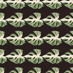 Fototapeta premium Decorative tropical palm leaves seamless pattern. Jungle leaf seamless wallpaper. Exotic botanical texture. Floral background.
