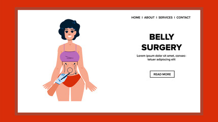 belly surgery woman vector