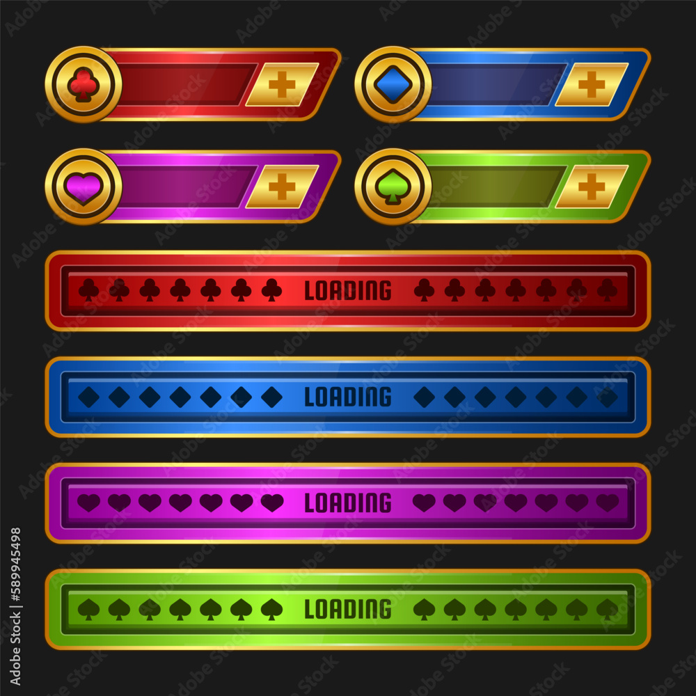 Aufkleber button set designed game user interface (gui) for video games, computers.