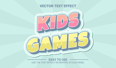 3d kids games editable text effect