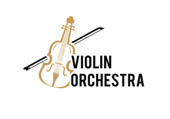 Classic violin instrument music orchestra logo design template © district4.studio