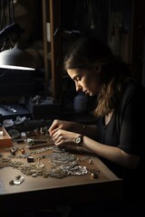Fototapeta premium Jewelry Making Workshop Design , generative artificial intelligence