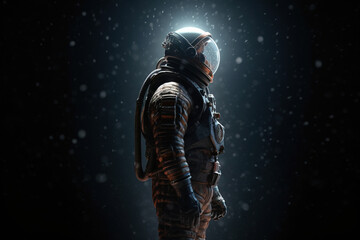 Fototapeta premium AI generated image of an astronaut floating in space with dust and stars