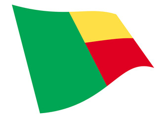 Benin waving flag 3d illustration isolated on white with clipping path