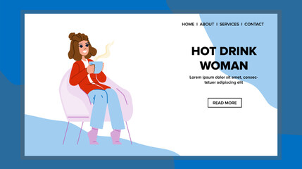 hot drink woman vector