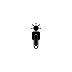 Fototapeta premium Fever High temperature icon isolated on white background 