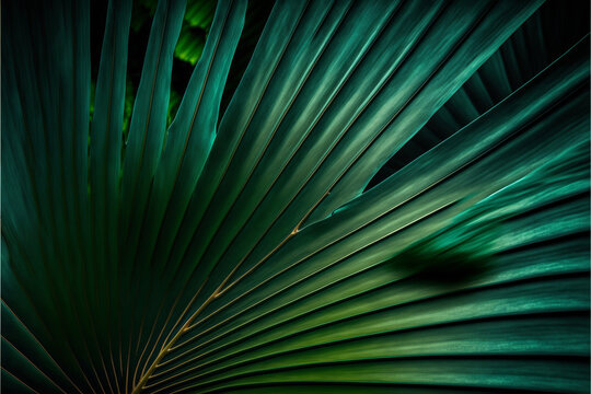 Green tropical leaf texture pattern background, Generative AI © RAVI