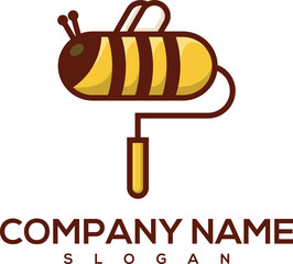 bee paint logo illustration of a set of tools
