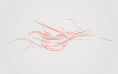 Red, color and digital drawing on transparent background for sketch, design and colourful streak on png texture. Glowing abstract, creative art deco and isolated lines for motion, exposure and effect