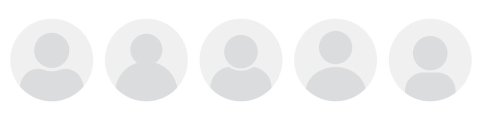 User profile, account icon. Vector profile avatar set.