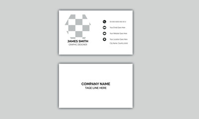 Fototapeta na wymiar modern and clean professional white business card template