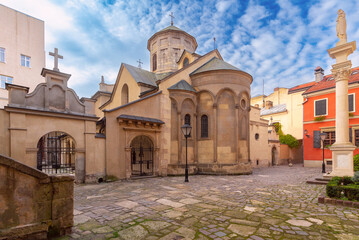 Lvov. Old Christian Armenian Church on a sunny day.