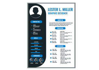 Blue Minimalist resume cv template 