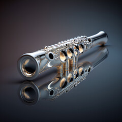Obraz premium Silver Flute - Generative AI