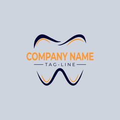 Dental logo template on gray background