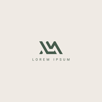 Modern creative Letter ML LM logo icon design template elements.