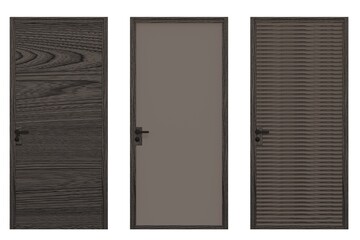 interior doors isolated on white background, interior furniture, 3D illustration, cg render