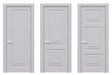 Naklejka premium interior doors isolated on white background, interior furniture, 3D illustration, cg render