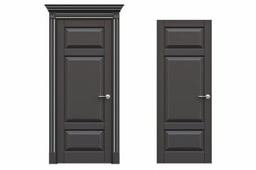 interior doors isolated on white background, interior furniture, 3D illustration, cg render
