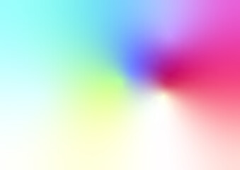 Obraz premium 赤や青や黄色のカラフルな虹色グラデーション背景。Colorful iridescent gradient background in red, blue and yellow.