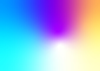 綺麗な虹色のグラデーション背景（水色、青、紫、黄色）。Beautiful rainbow gradient background (light blue, blue, purple, yellow).