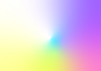 綺麗なパステル系（紫、黄色、ピンク）の虹色のグラデーション背景。Beautiful pastel (purple, yellow, pink) rainbow gradient background.