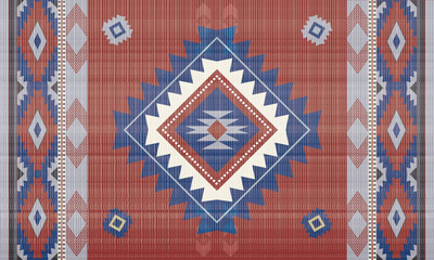 Navajo tribal vector seamless pattern. Native American ornament. Ethnic South Western decor style. Boho geometric ornament. Vector seamless pattern. Mexican blanket, rug. Woven carpet illustration.