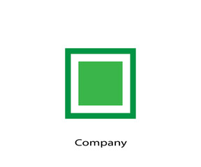 green frame, square logo, company logo, 