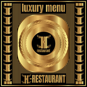 Vintage Gold Restaurant Menu And Badge Template