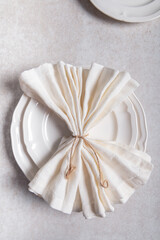 Trendy white ceramic plates