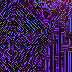 Abstract colorful maze labyrinth wallpaper, Generative AI